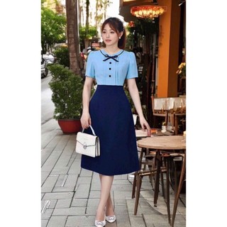 Đầm xòe công sở có túi