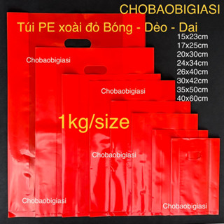 {1kg/size} Túi PE XOÀI MÀU ĐỎ hàng đẹp dày dặn, bóng dẻo dai, chắc chắn, chịu lực tốt, hàng loại 1 đủ size (sp y hình)..