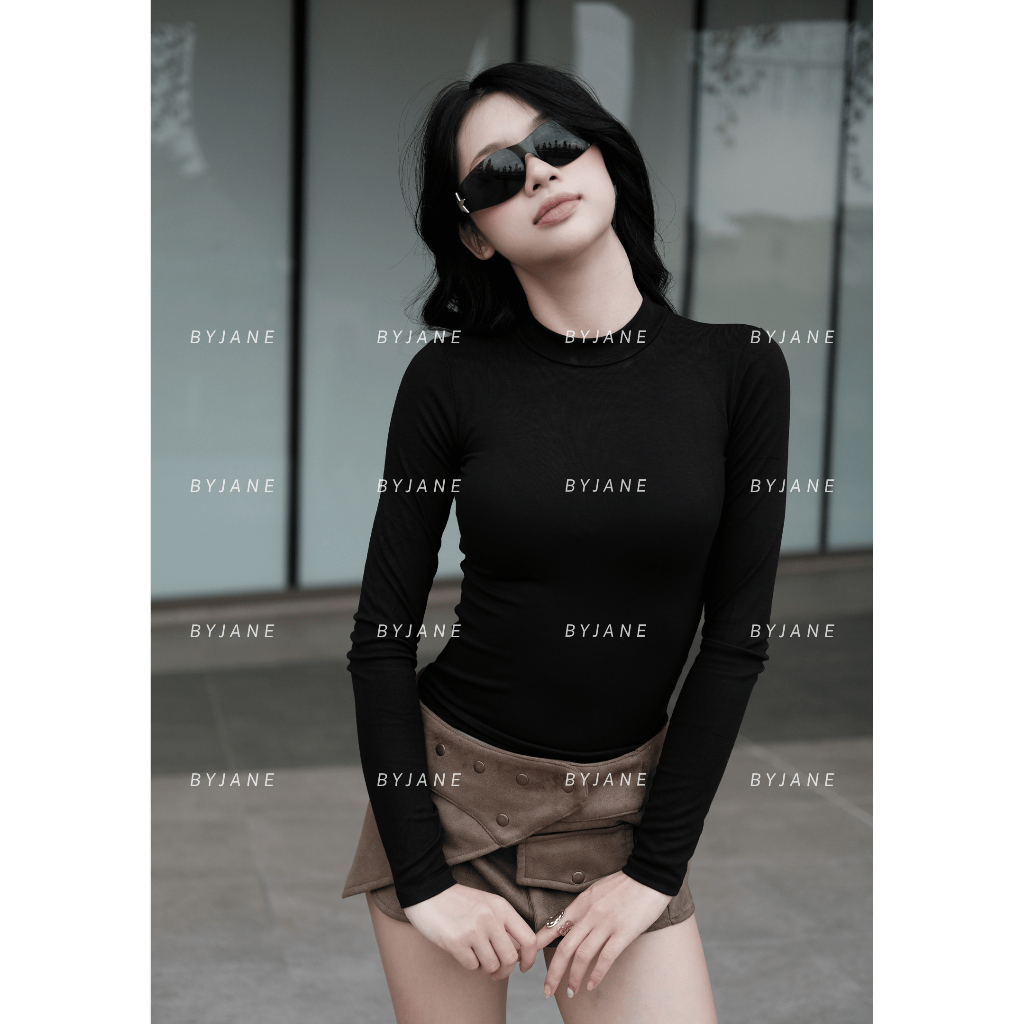 (XẢ KHO) Áo Thun Nữ Dài Tay Cổ Lọ 3 Phân Co Giãn 4 Chiều Cotton Mềm Mịn Basic Ôm Body BYJANE – 804 | BigBuy360 - bigbuy360.vn