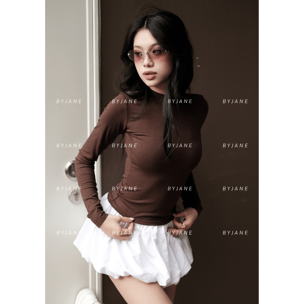 (XẢ KHO) Áo Thun Nữ Dài Tay Cổ Lọ 3 Phân Co Giãn 4 Chiều Cotton Mềm Mịn Basic Ôm Body BYJANE – 804 | BigBuy360 - bigbuy360.vn