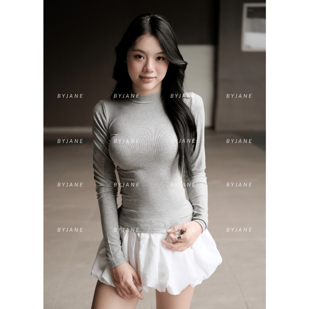 (XẢ KHO) Áo Thun Nữ Dài Tay Cổ Lọ 3 Phân Co Giãn 4 Chiều Cotton Mềm Mịn Basic Ôm Body BYJANE – 804 | BigBuy360 - bigbuy360.vn