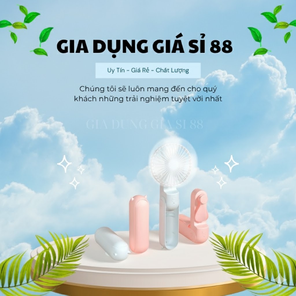 Quạt Mini Cầm Tay Đa Năng Kèm Pin Sạc Dự Phòng Siêu Tiện Dụng HZ001 Tích Hợp Pin 1200mAh