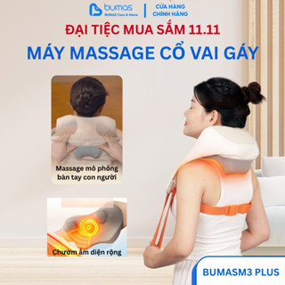  Máy Massage Cổ Vai Gáy BUMAS M3 Plus Chườm Ấm 45°C 16 Điểm Tiếp Xúc Silicon Massage Đa Vị Trí 