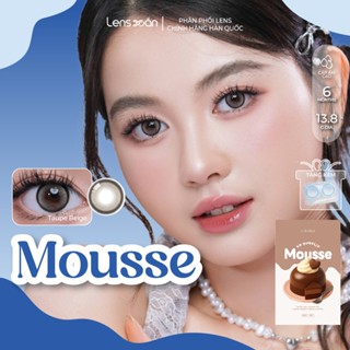  Kính áp tròng cận 6 tháng LENS XOẮN lens nâu giãn tròng có viền to tròn trong veo mắt cấp ẩm cao OLOLA MOUSSE 