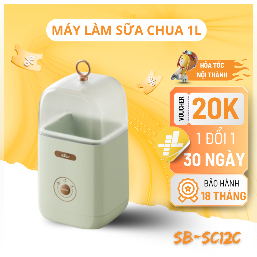 Máy Làm Sữa Chua Bear Mini 1L 3 Chế Độ Lên Men An Toàn Bảo Hành Chính Hãng 18 Tháng SB-SC12C