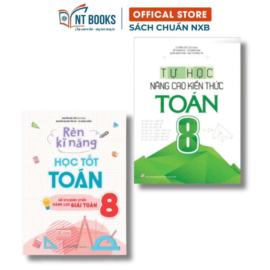 Sách - Combo Rèn Kĩ Năng Học Tốt Toán Lớp 8 + Tự Học Nâng Cao Kiến Thức Toán Lớp 8 - ML