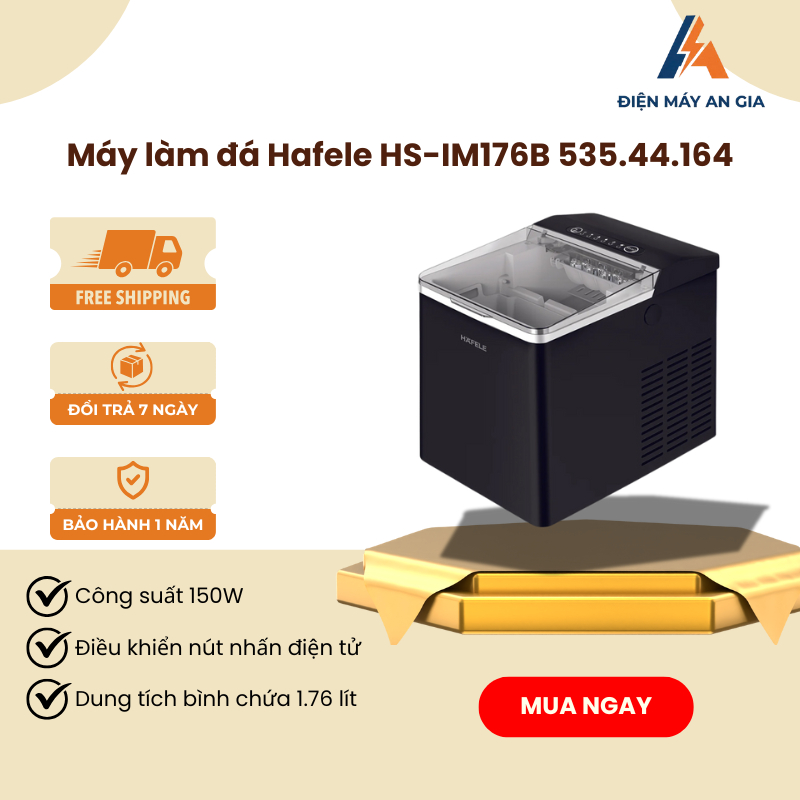 Máy làm đá Hafele HS-IM176B 535.44.164 Công suất 150W - Điều khiển nút nhấn điện tử - PEB