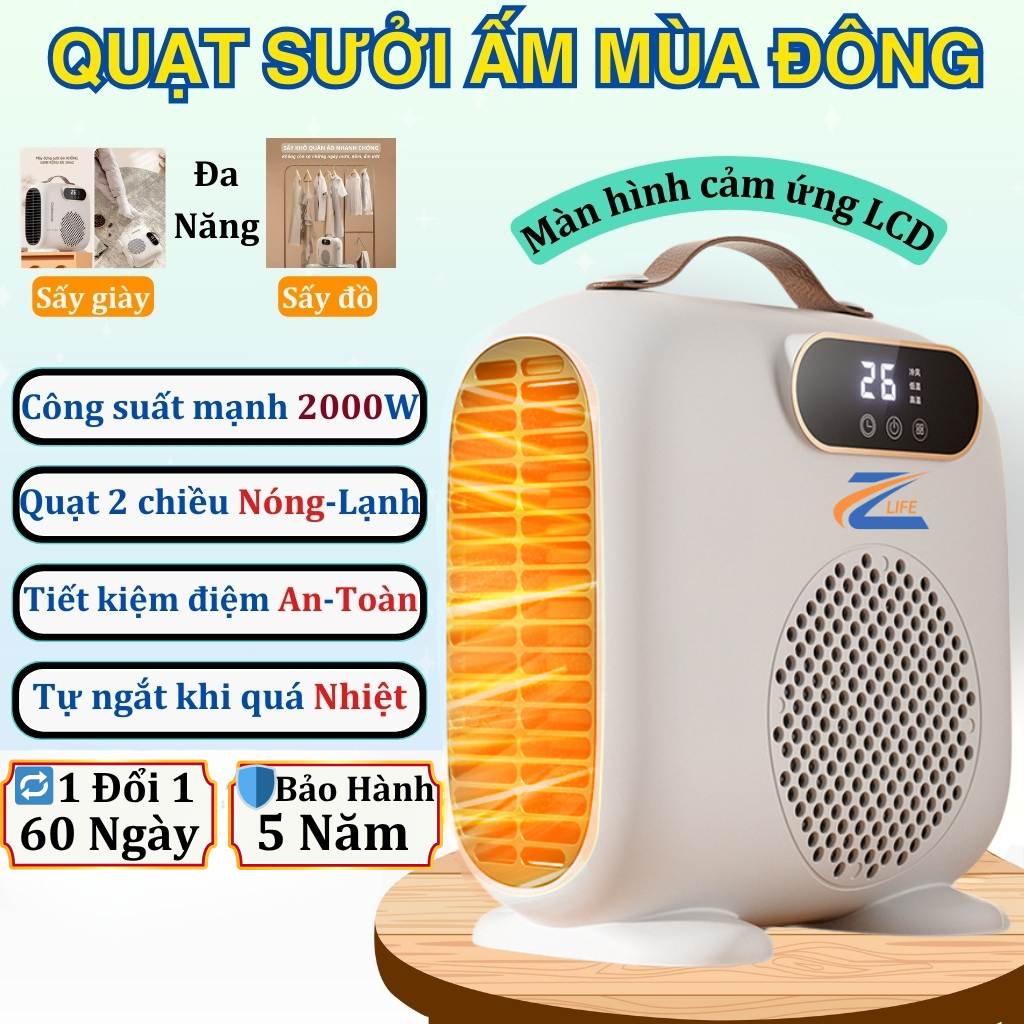 Quạt Sưởi Ấm Mini Cao Cấp, Máy Sưởi Cho Bé Sơ Sinh 2000w, Đèn Sưởi Công Suất Cao An Toàn Cho Trẻ Nhỏ