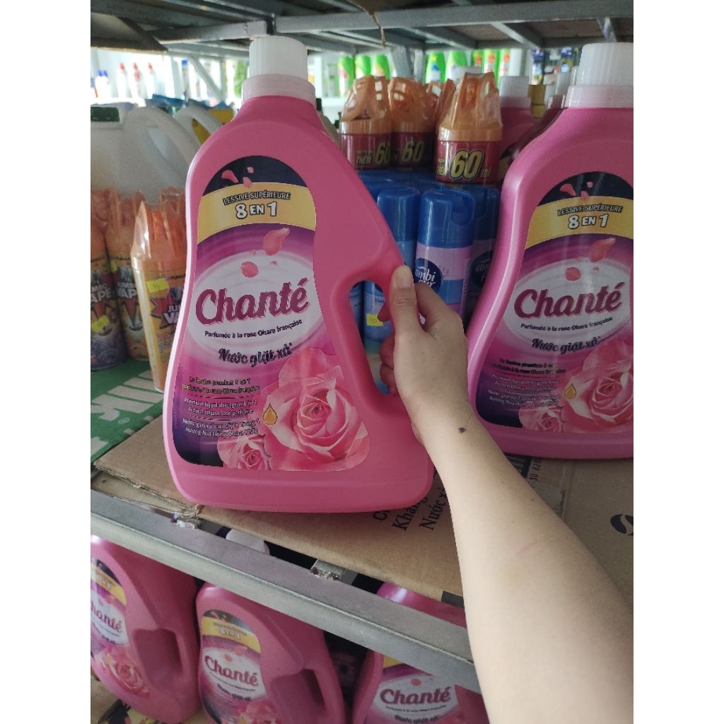 Can nước giặt xả Chante Hương hoa hồng Ohara Pháp 3,1Kg.