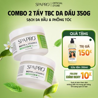   COMBO 2  Tẩy Tế Bào Chết Da Đầu Vitamin E & Biotin SPAPRO 150G & 350G Sạch Da Đầu Phồng Tóc 