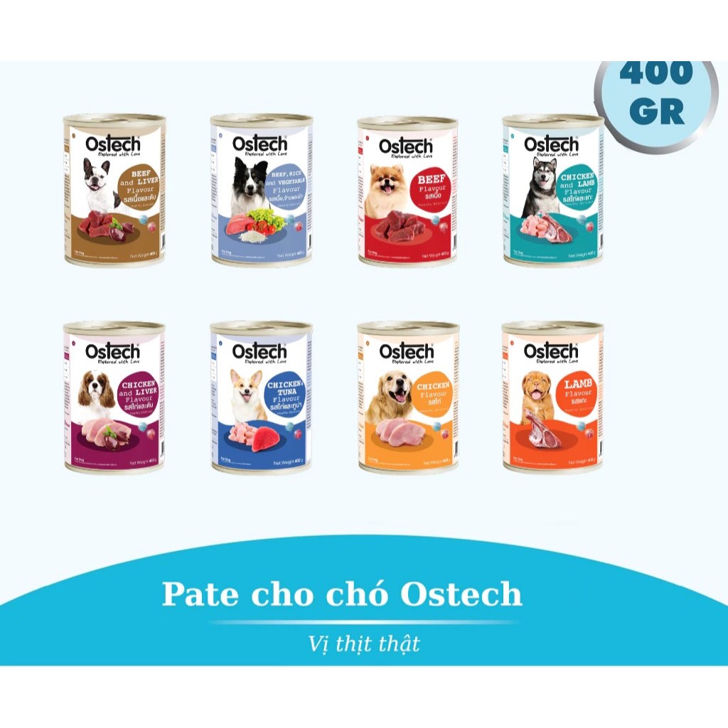 Pate cho chó Ostech Dog Food, Lon 400g