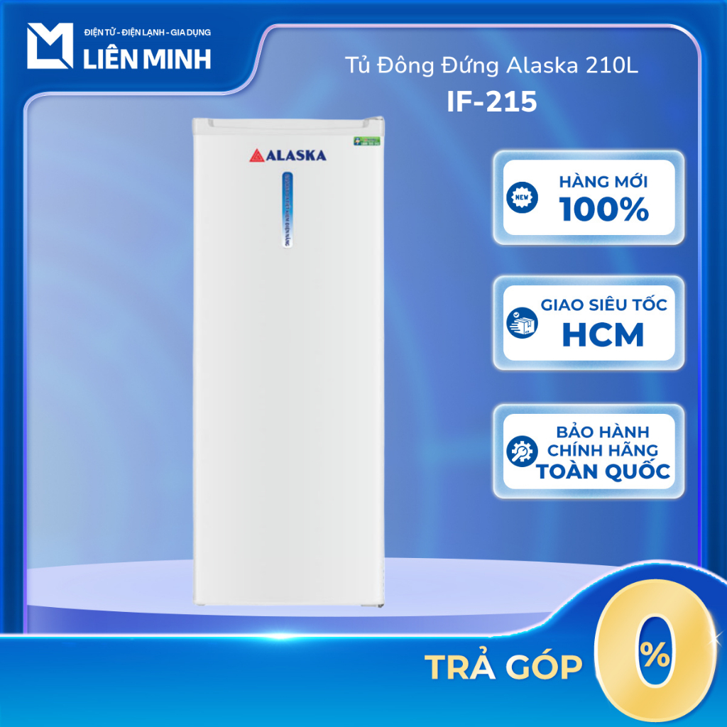 IF-215 - Tủ Đông Đứng Alaska 210L, 5 Hộc, Gas R600a - Bảo Hành Chính Hãng