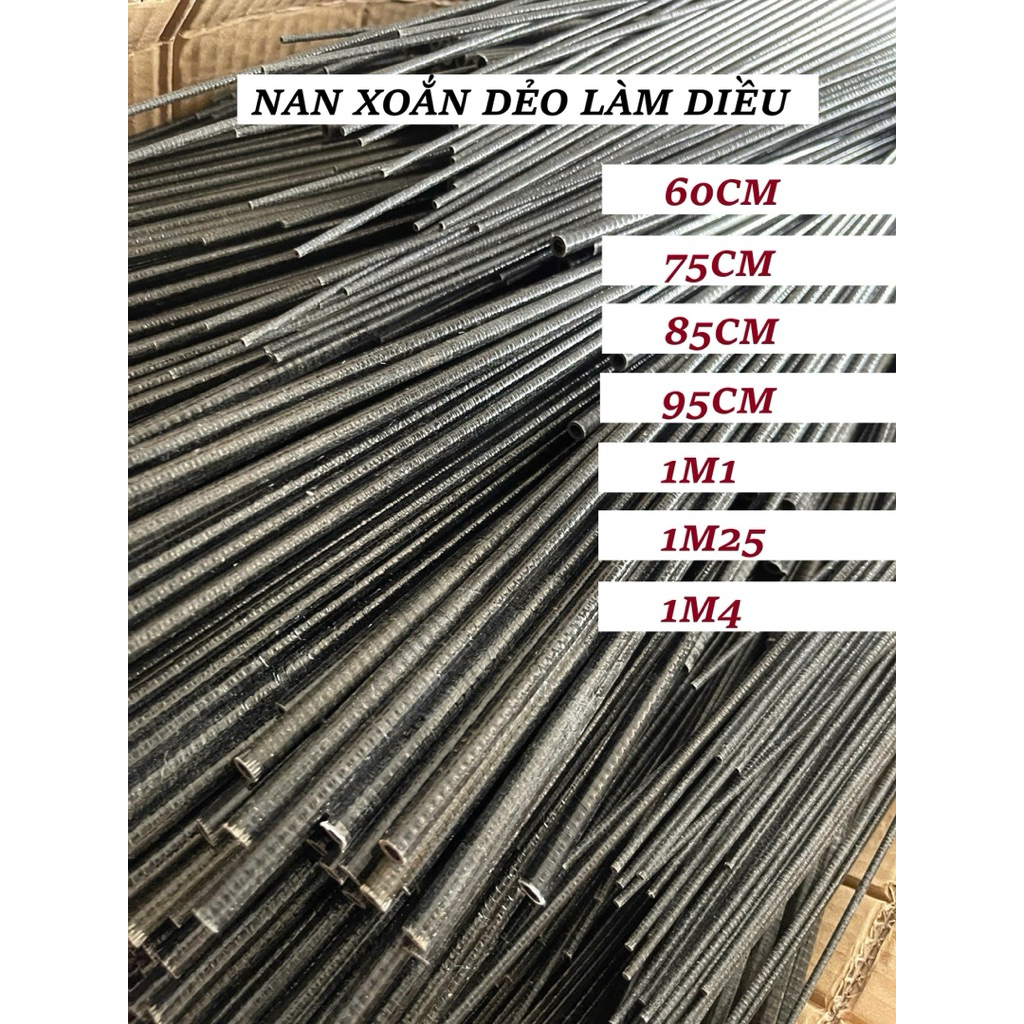 Nan cacbon xoắn rẻ 60cm-75cm-85cm-95cm-1m1-1m25-1m4 làm diều sáo