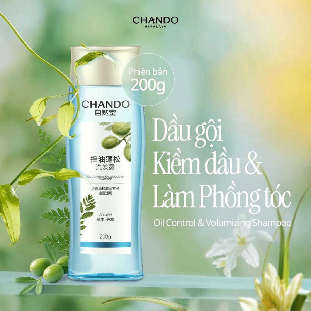 Dầu gội hỗ trợ kiểm soát dầu & làm phồng tóc CHANDO Himalaya 600ml