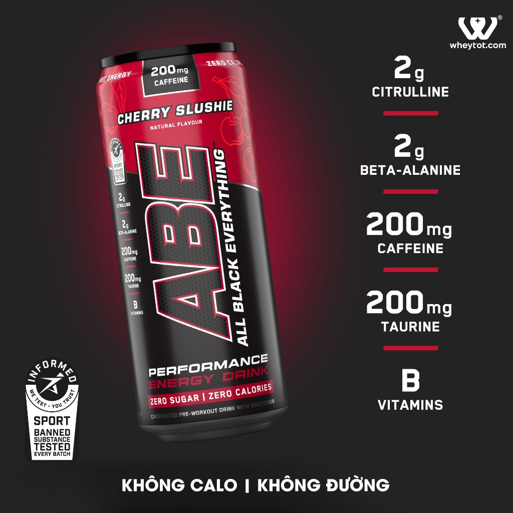 Lon abe pre workout vị cherry Applied Nutrition 330ml – Nước Tăng Lực Thể Thao UK