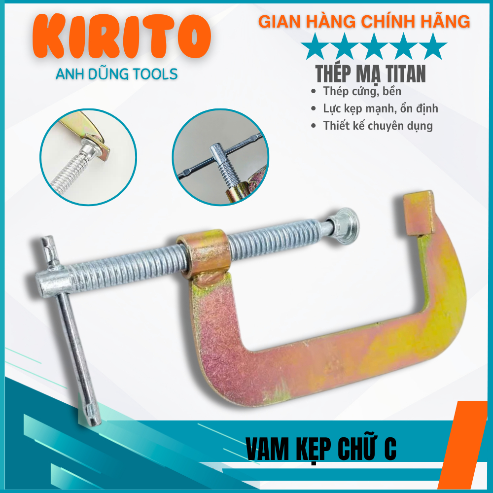 VAM KẸP GỖ 6 INCH – KẸP CHỮ C ĐA NĂNG – THÉP CHỊU LỰC CAO