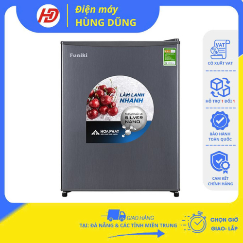 [ SHIP HOẢ TỐC ĐÀ NẴNG, HỘI AN, HUẾ] Tủ lạnh mini Funiki FR-71DSU 74 lít, màu ghi đen, có đông đá, t