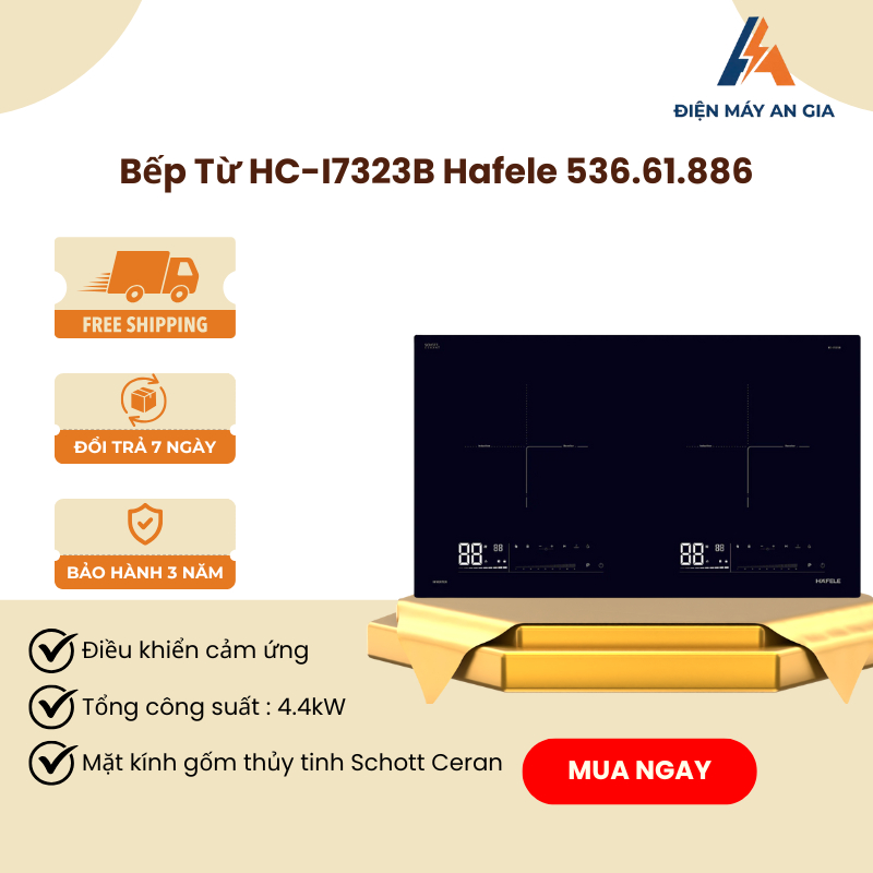 Bếp Từ Âm 2 Vùng Nấu HC-I7323B Hafele 536.61.886 Mặt kính Schott Ceran Chịu lực - PEB