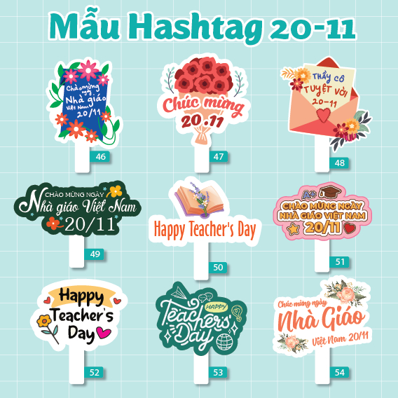 Hashtag 20/11 Cầm Tay – Hashtag Ngày Nhà Giáo Việt Nam – In Theo Yêu Cầu – Hải Kim