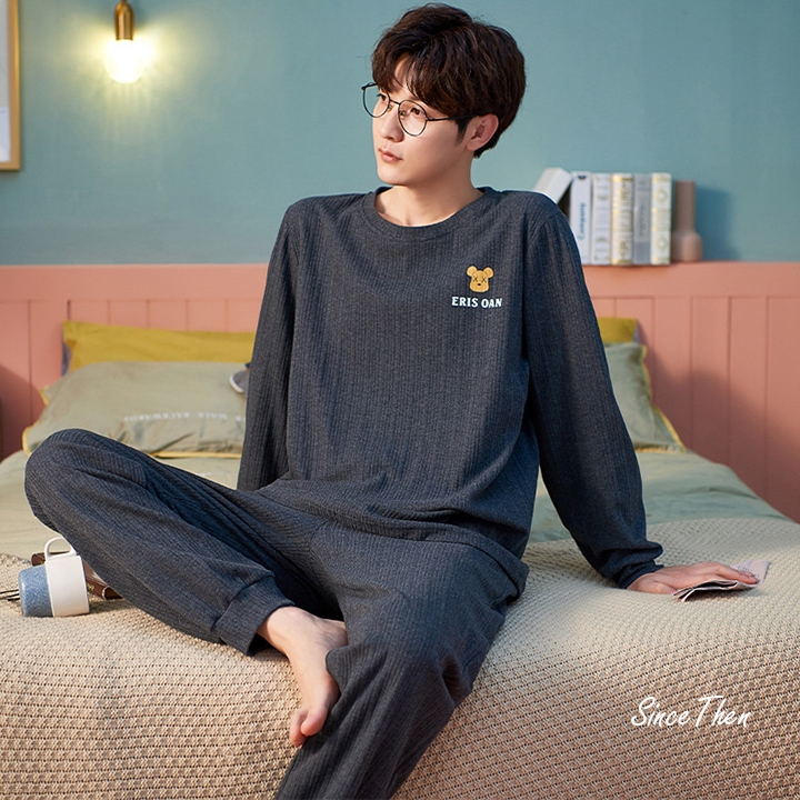Pijama nam dài tay cotton thoáng khí, đồ ngủ nam mặc nhà mùa đông - Since Then