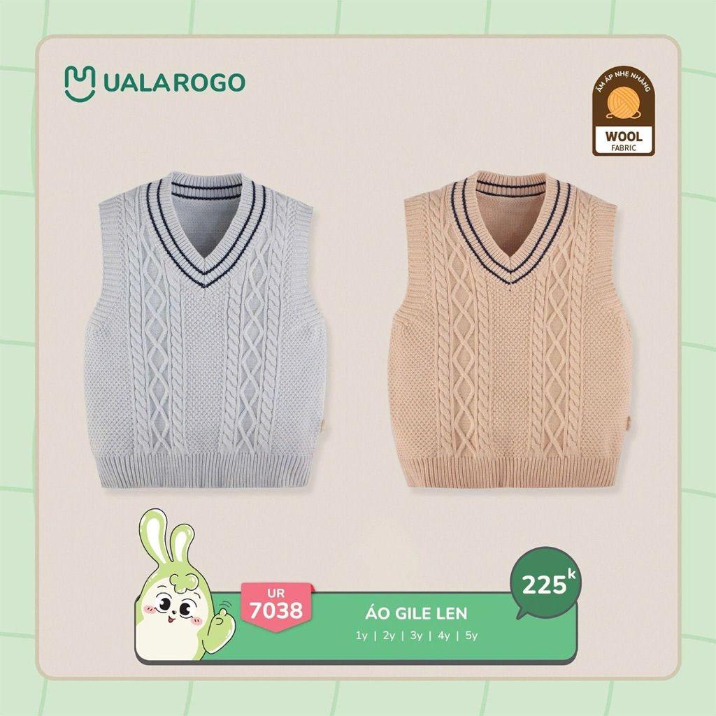 [Uala Rogo sale] Áo ghile len 7038 sale size 1,2,3,4,5y