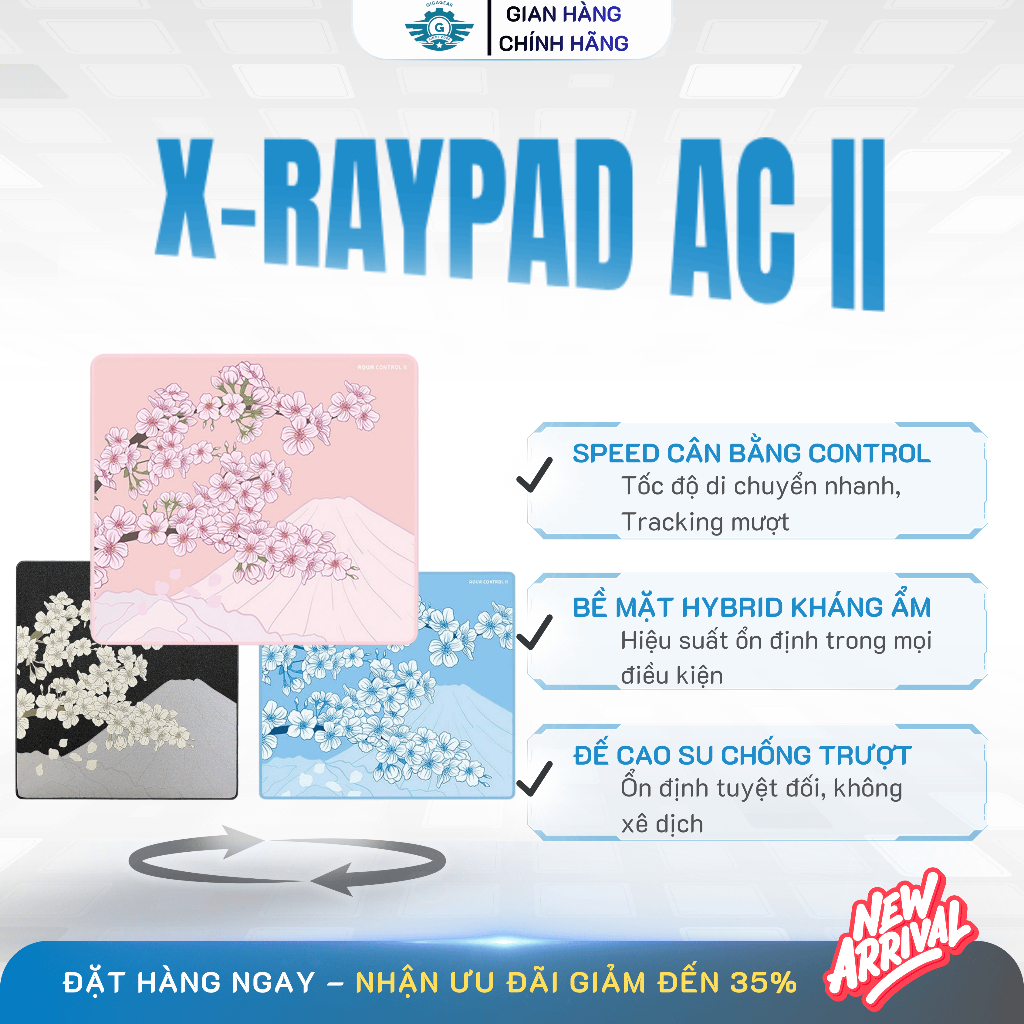 ⚡Pad Chuột Gaming FPS X-raypad Aqua Control II – Balance+Speed, Bo Viền Thấp,Vải Amundsen,Chống Nước