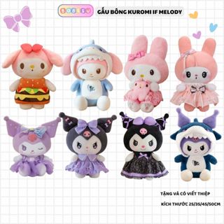  Gấu Bông Kuromi Melody Mặc Váy Đeo Nơ Nhiều Mẫu Dễ Thương Làm Quà Tặng Cho Bé Gái Bạn Gái Ngày Sinh Nhật,Noel Bobesu 