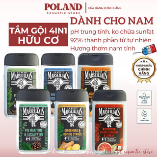  Sữa Tắm Gội Nam Hữu Cơ 92% Le Petit Marseillais Pháp 250ml 4in1 Với Hương Thơm Nam Tính 