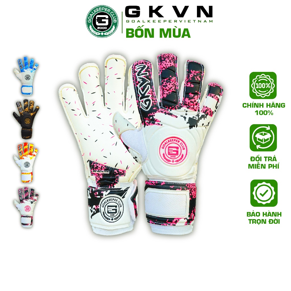 GKVN BỐN MÙA - Xuân Yêu Thương - Găng tay thủ môn mút LATEX dính, bền, thoáng khí (Size 7-10)