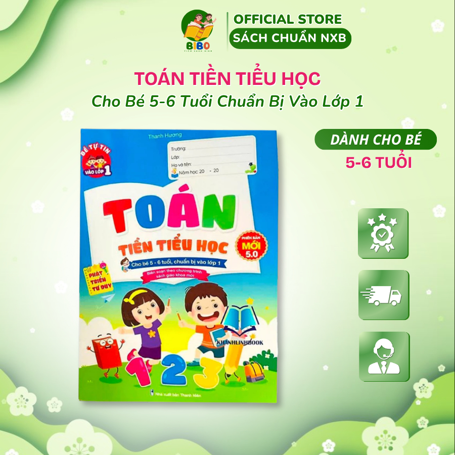 Sách - Toán Tiền Tiểu Học - Cho Bé 5-6 Tuổi Chuẩn Bị Vào Lớp 1