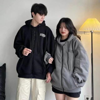  Áo Khoác Hoodie Áo Khoác Nỉ Zip Nam Nữ Unisex Chống Nắng Dày Dặn Form Rộng Dây Kéo In Nổi INTERRBEAK 