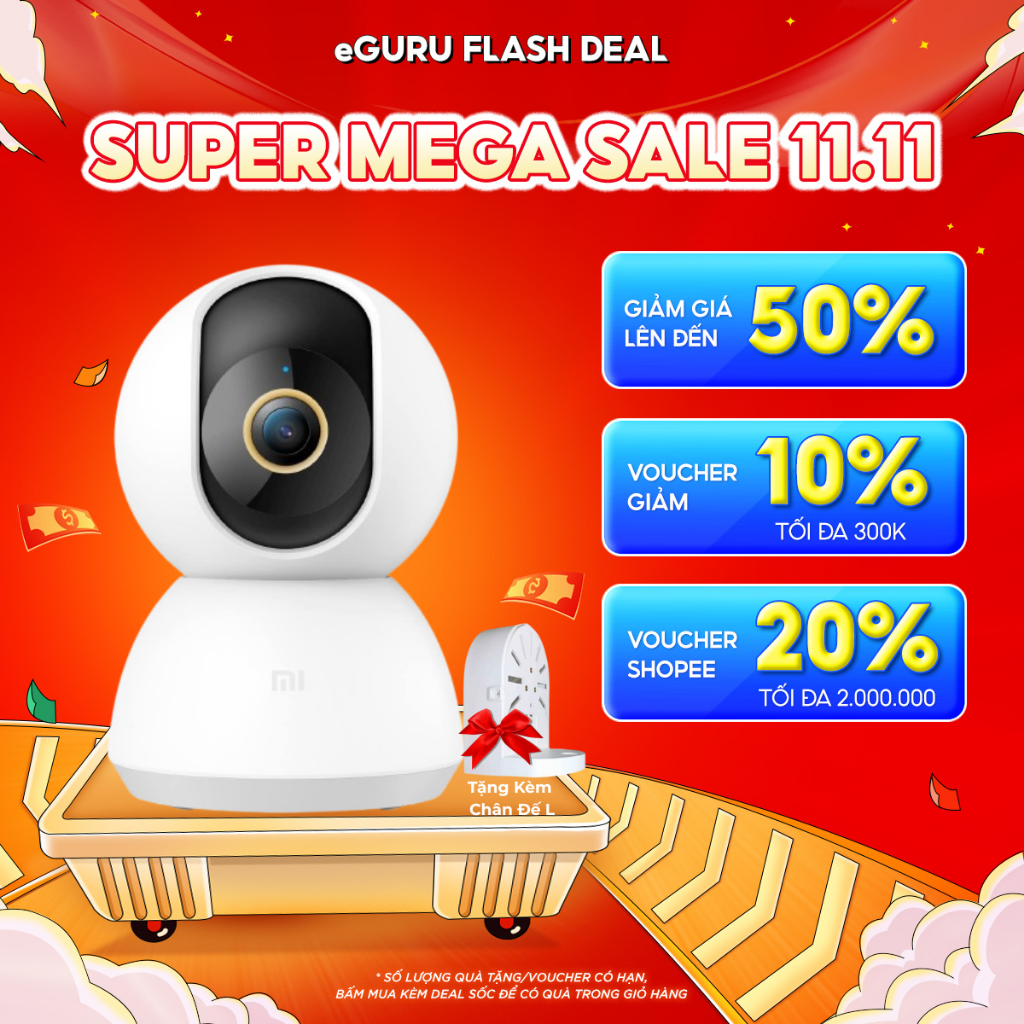 Camera Quan Sát Xiaomi Mi 360 Camera C300 3MP 2K | C200 2MP | Xoay 360 Độ | Bảo Hành 12 Tháng