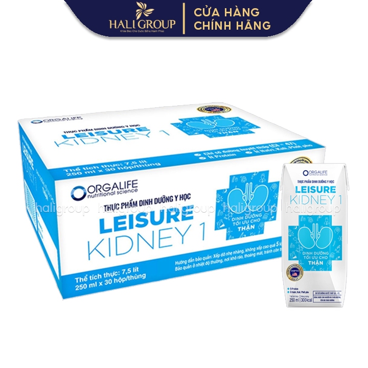 Thùng 30 Hộp Leisure Kidney 1, Soup Uống Dinh Dưỡng Tối Ưu Cho Thận Cần Giảm Protein