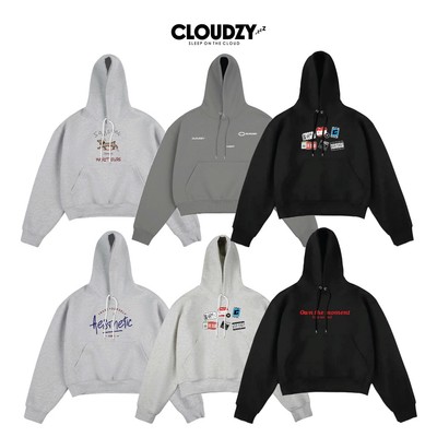 Áo khoác hoodie boxy NỈ BÔNG nam local brand CLOUDZY hoodie nữ unisex form rộng basic TH HOODIE BOXY
