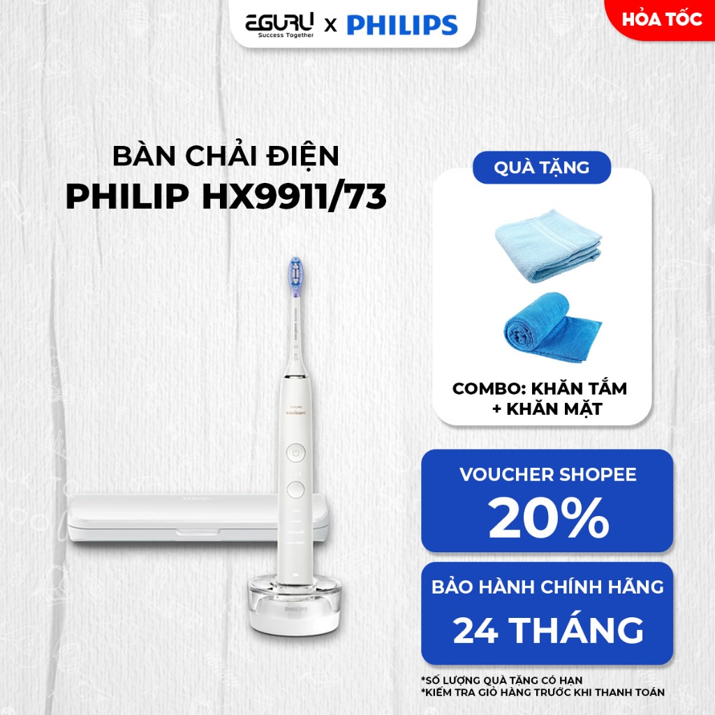 Bàn chải đánh răng điện Philips Sonicare DiamondClean HX9911| Hàng Chính Hãng BH 24 Tháng