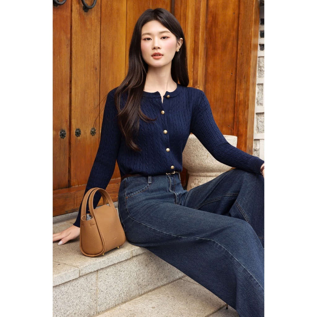 (Harmony) Áo cardigan len vằn thừng, mềm mướt, form basic phù hợp mùa thu đông thời trang nữ Calie Al170 | BigBuy360 - bigbuy360.vn