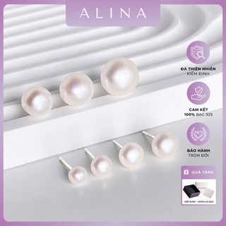 Bông Tai Bạc 925  N g o c T r a i Bông Nụ Hột Bẹt Đơn Giản Phong Cách Cổ Điển Sang Trọng 0752 A12-A17