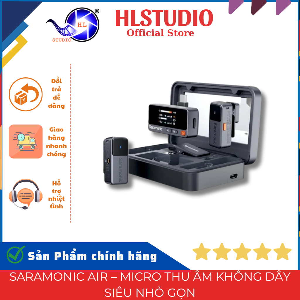 Saramonic Air Micro Không Dây AIR-02/01 48kHz/24-bit 11g HL Studio