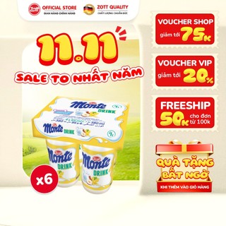[Giao Hoả Tốc - HCM] COMBO 6 lốc Váng sữa uống Zott Monte Drink Vani nhập Đức (vỉ - 95ml x 4 chai)