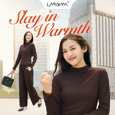 LAROMA Bộ Quần Áo Thu Đông Cổ Cao Cho Nữ | Basic - Trẻ Trung - Giữ Ấm - Vải Thơm - Mềm Mại - Co Dãn