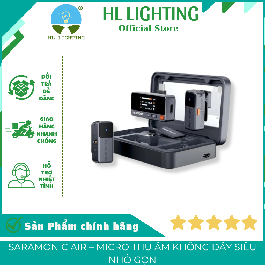 Saramonic Air Micro Không Dây AIR-02/01 48kHz/24-bit 11g HL Lighting