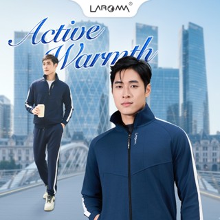  LAROMA Bộ Quần Áo Nỉ Thu Đông Khóa Kéo Cho Nam | Sọc Đơn - Giữ Ấm - Vải Thơm - Kháng Khuẩn - Co Dãn 