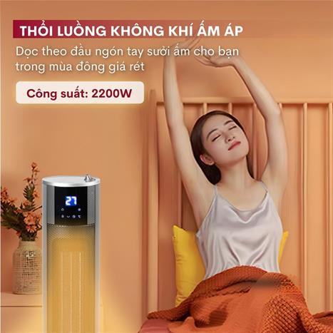 [HÀNG CHÍNH HÃNG] Quạt sưởi gốm FUJIHOME FH6000 - Công suất 2200W - Phạm vi sưởi ấm 10 - 25m²/ Sưởi 