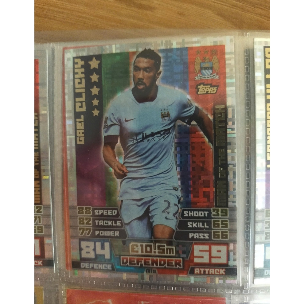 Thẻ Bóng Đá Topps Match Attax 14/15 EXTRA Man of the Match Gael Clichy - Manchester City - Man City 