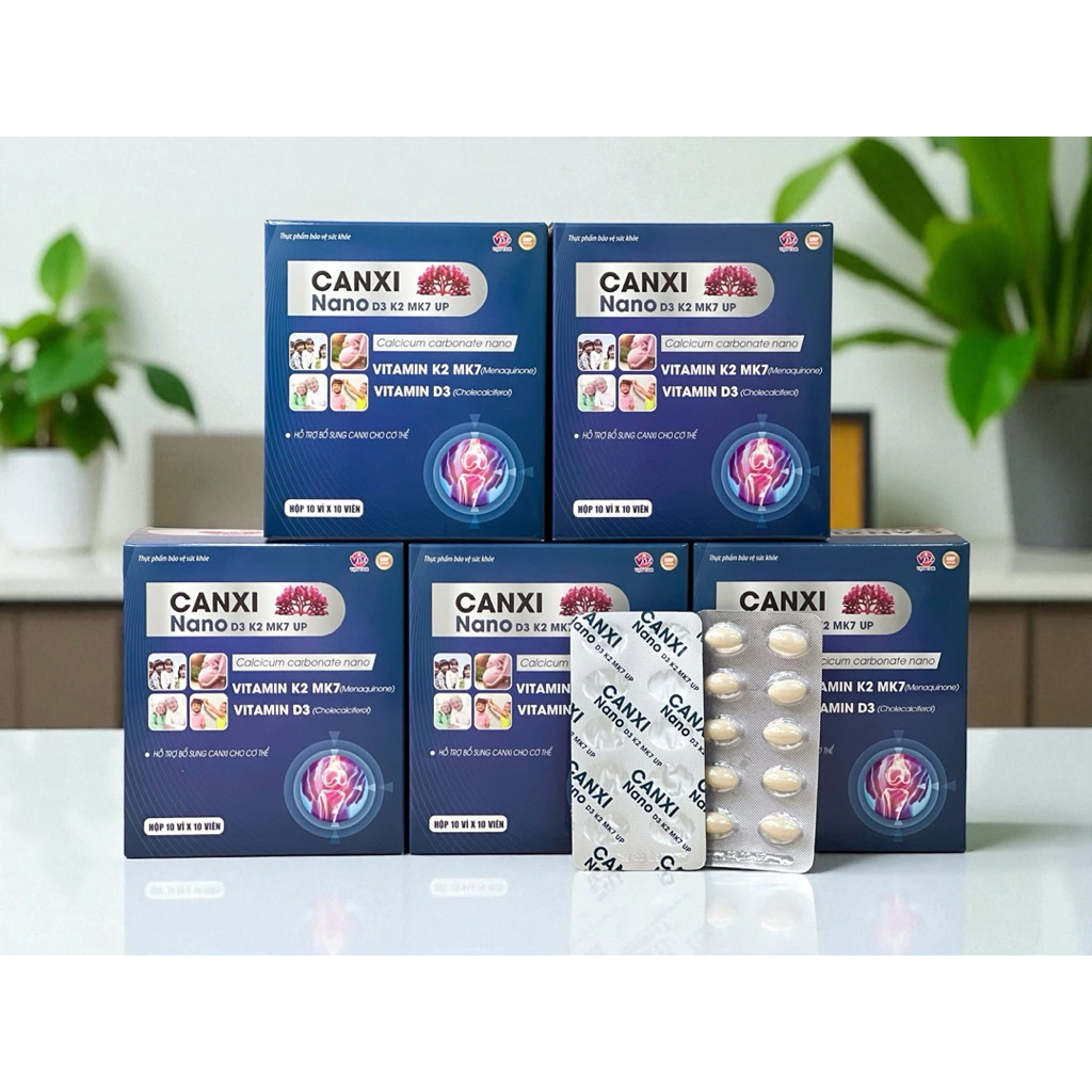 Canxi Nano D3 K2 MK7 Up (hộp 100 viên)