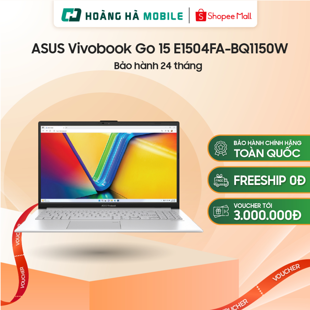 Laptop ASUS Vivobook Go 15 E1504FA-BQ1150W (AMD Ryzen 5 7520U/16GB/512GB/AMD Radeon/15.6" FHD/Win 11