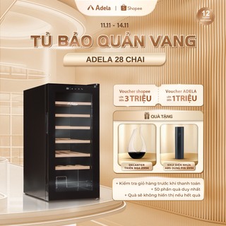  Tủ Bảo Quản Rượu Vang Adela 28 Chai TU1-044 Kính Cường Lực Tráng Gương Cao Cấp - Bảo Hành 12 Tháng 