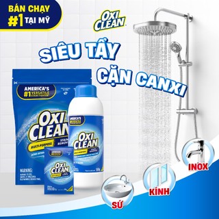 Bột Tẩy Cặn Canxi Oxiclean Tẩy Cặn Nước Đọng Trên Gương Bề Mặt Inox Lavabo, Làm Sạch Gạch Men Ố Vàng
