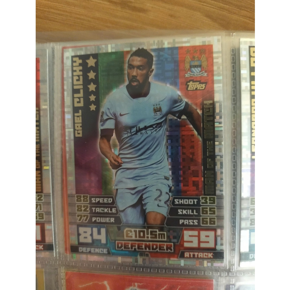 Thẻ Bóng Đá Topps Match Attax 14/15 EXTRA Man of the Match Gael Clichy - Manchester City - Man City 