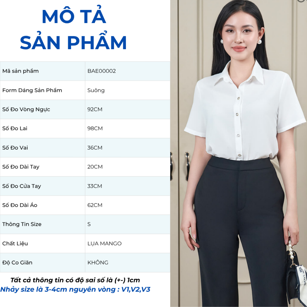 Áo Sơ Mi Nữ GUMAC Áo Kiểu Công Sở Tay Ngắn Trơn Basic Chất Lụa Mango Mềm Mịn Cao Cấp BAE00002 | BigBuy360 - bigbuy360.vn